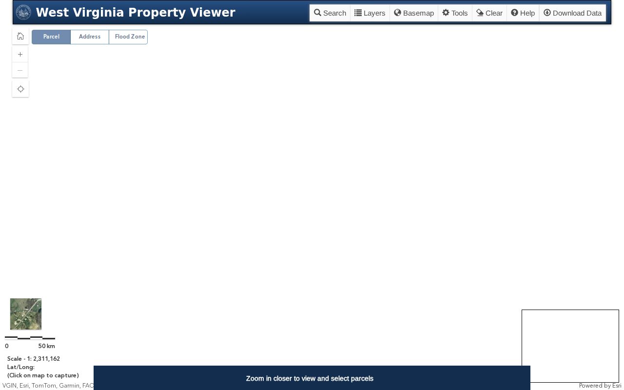 Wetzel County property neighbors shown in the WV parcel viewer